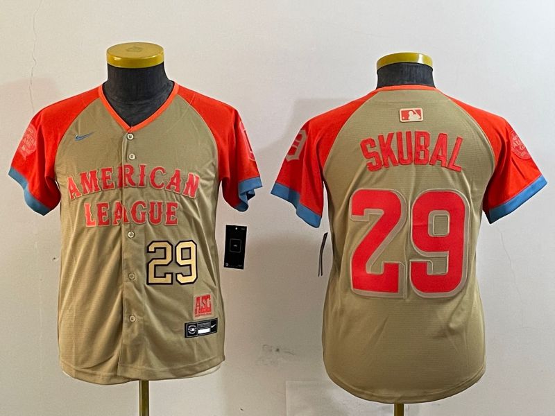 Youth Detroit Tigers #29 Skubal Brown All star 2024 Nike MLB Jersey style 2->youth mlb jersey->Youth Jersey